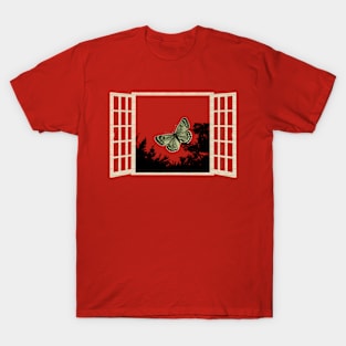 Butterfly Window Frame, Art Image Butterfly T-Shirt